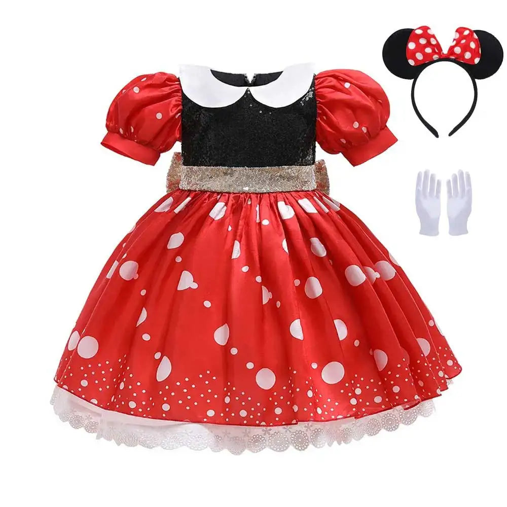 Boys Girls Cartoon Mickey Mouse Cosplay Costume Boys Jacket Shirt Shorts Girls Minnie Polka Dots Dress Headband Anime Costume