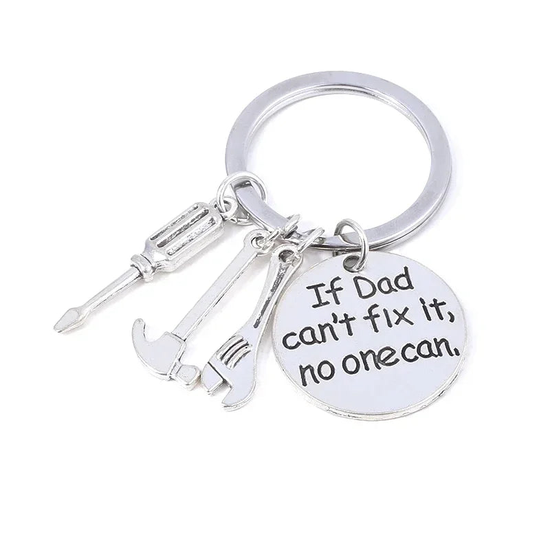 Handgereedschap thema sleutelhanger 'Als papa het niet kan repareren, kan niemand' hanger Vaderdagcadeau voor mannen sieraden