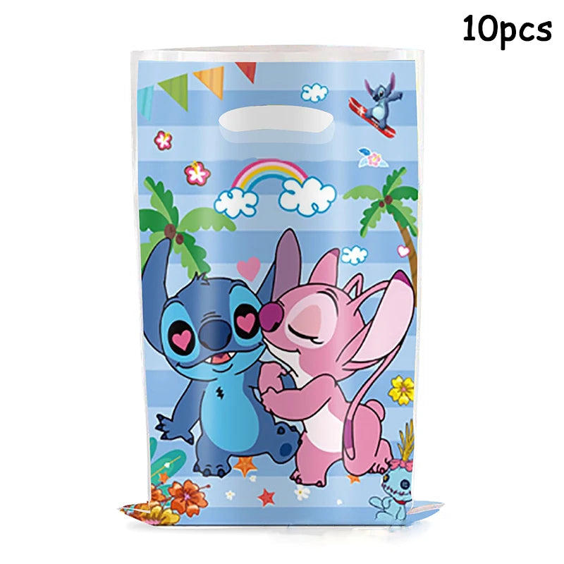 Disney Lilo & Stitch Party Gift Bag Plastic Blue Stitch Pink Angel Goodie Gift Bags voor kinderen Verjaardagsfeestje Decor Babyshower