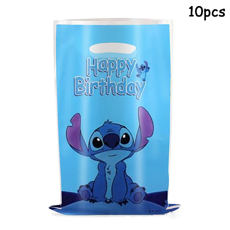 Disney Lilo & Stitch Party Gift Bag Plastic Blue Stitch Pink Angel Goodie Gift Bags voor kinderen Verjaardagsfeestje Decor Babyshower