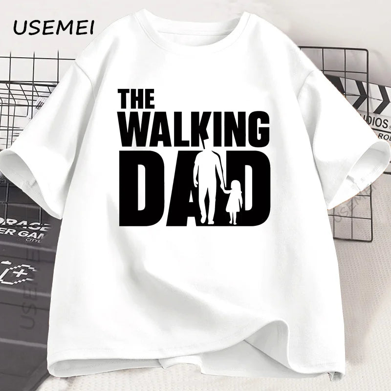 De wandelende papa grappig T-shirt grappige vader en dochter bijpassende tee shirt coole papa grafische T-shirts beste vaderdagkleding