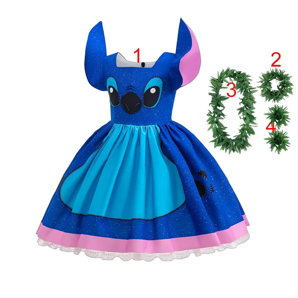 Disney 2025 Lilo & Stitch film geïnspireerd rollenspel kostuum Stitch Dress Ohana 626, experiment prinses japon Halloween meisjes cosplay