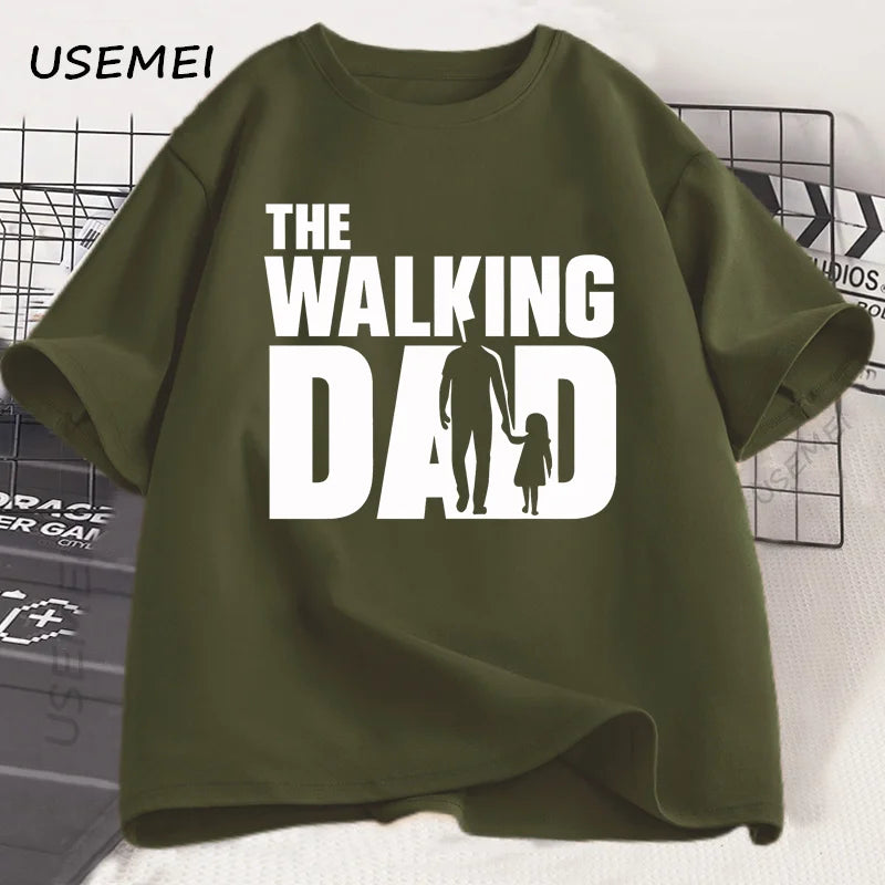 De wandelende papa grappig T-shirt grappige vader en dochter bijpassende tee shirt coole papa grafische T-shirts beste vaderdagkleding
