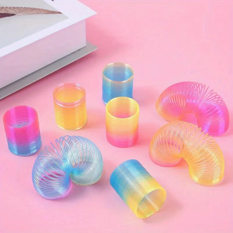 12/180Pcs Mini Rainbow Magic Springs Toys Children Birthday Party Favor Giveaway Gifts Souvenir Kindergarten Guest Pinata Filler