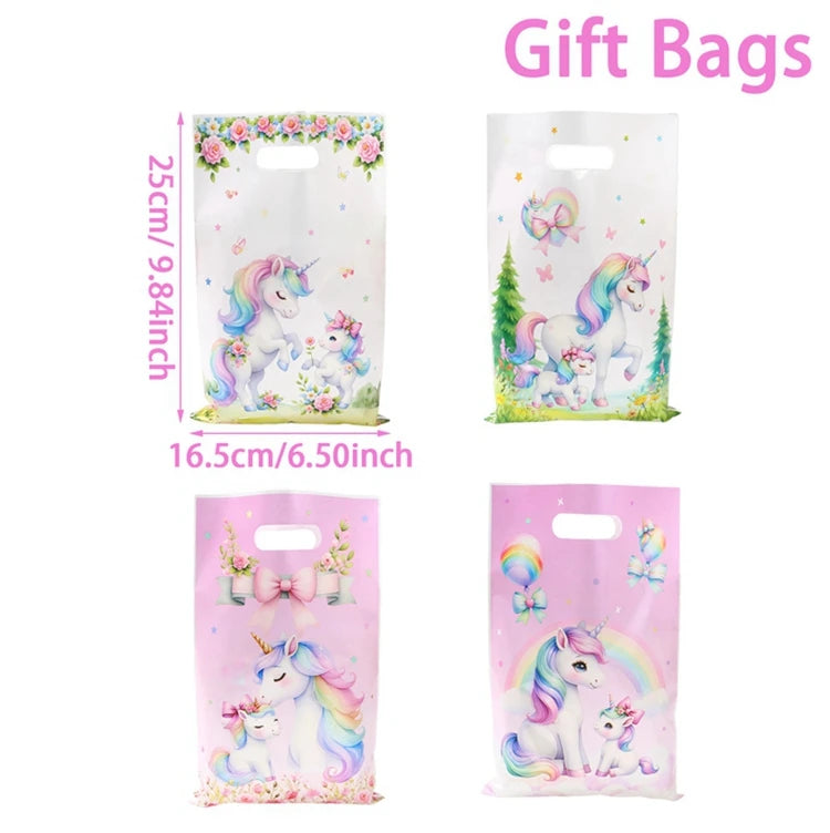 10/25/50pcs Handbag Candy Bags Unicorn Birthday Party Decor Kids Gift Packing Bag 1st Birthday Baby Shower Girl Party Supplies