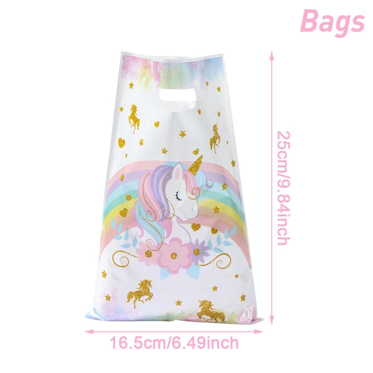 10/25/50pcs Handbag Candy Bags Unicorn Birthday Party Decor Kids Gift Packing Bag 1st Birthday Baby Shower Girl Party Supplies