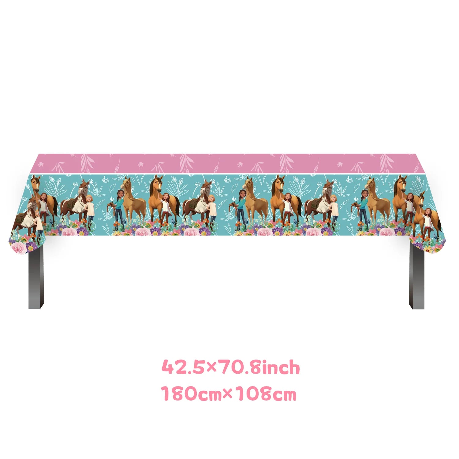 Cartoon Paard Verjaardagsfeestje Decoratie Geest-Hengst Jongen Meisje Gunst DIY Cake Topper Cup Plaat Tafelkleed Baby Douche Benodigdheden