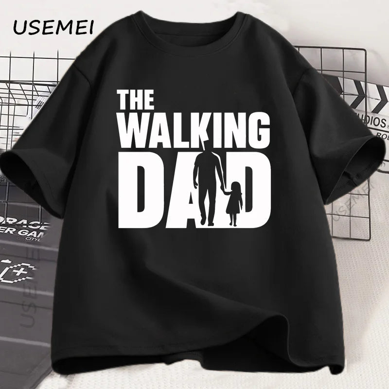 De wandelende papa grappig T-shirt grappige vader en dochter bijpassende tee shirt coole papa grafische T-shirts beste vaderdagkleding